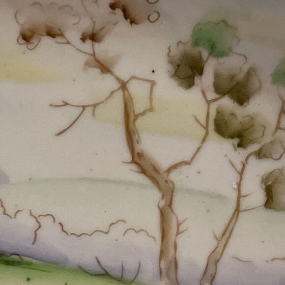 Japan Vintage Hand Painted Small Decorative Nature Scene Hanging Plate 5.5 in - Picture 6 of 9